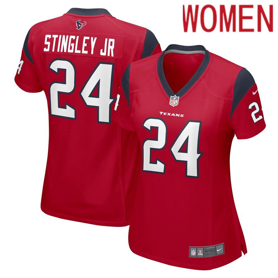 Women Houston Texans 24 Derek Stingley Jr. Nike Red Player Game NFL Jersey